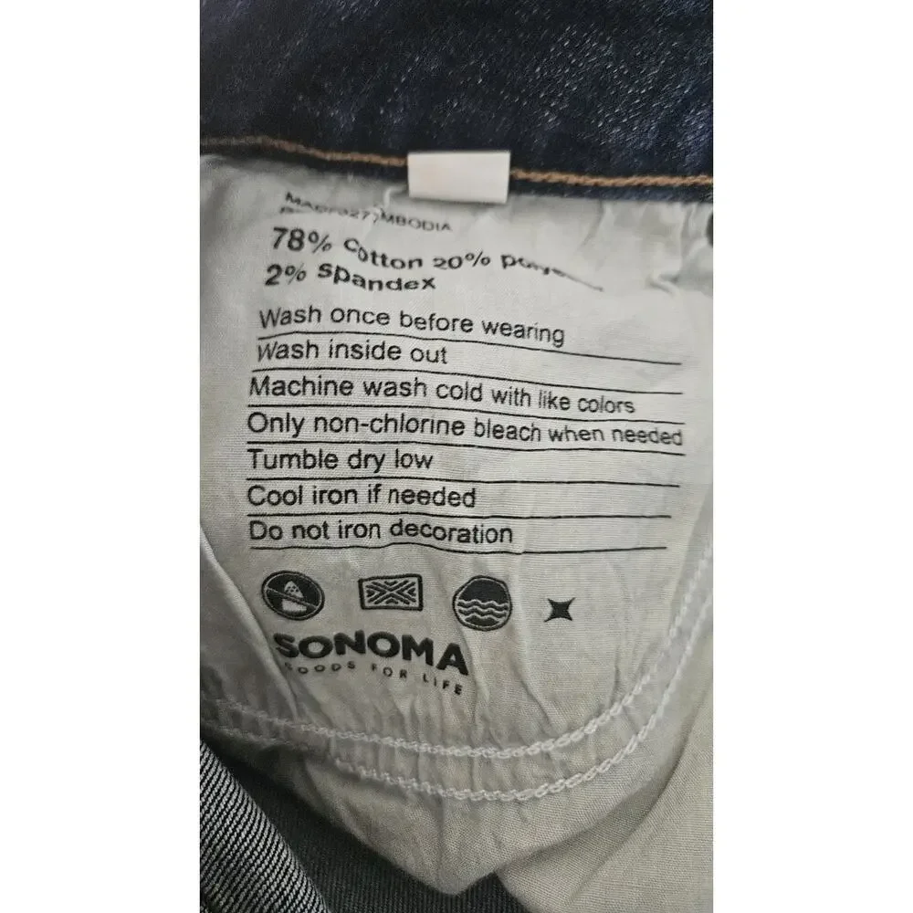 Sonoma Skirt Size 10 Denim Jean Med Wash Unlined Povkets